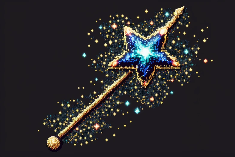 Magic wand with a big star at the end
